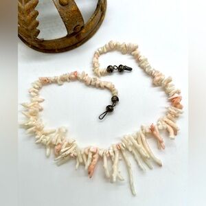 Vintage Angel Skin Branch Coral Necklace